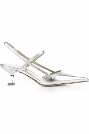 ROBERTO FESTA Chanel slingback in luxor argento con cinturino