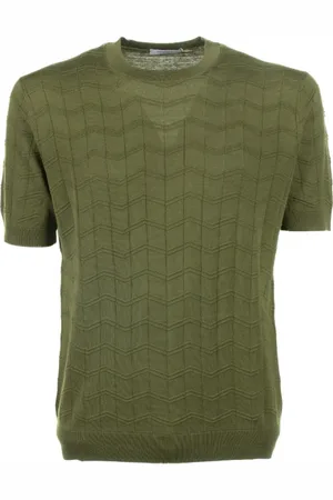 Paolo Pecora T-shirt verde in cotone e seta