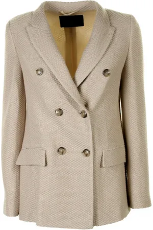 SEVENTY BY SERGIO TEGON Giacca doppiopetto beige in maglia