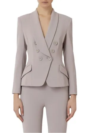 Elisabetta Franchi Blazer GI072 in tessuto color perla