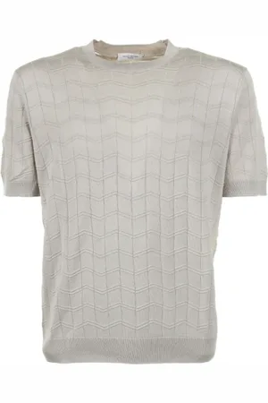 Paolo Pecora T-shirt beige in cotone e seta