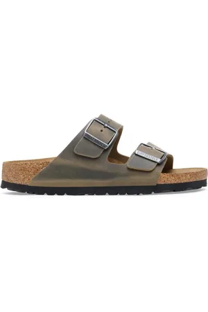 Birkenstock Sandalo Arizona in nabuk oliato kaki