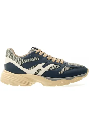 Hogan Sneakers H665 in pelle blu rete beige