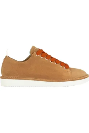 Panchic Scarpa P01 in suede cuoio con lacci arancio
