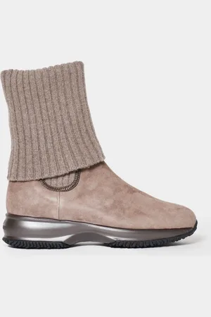 Hogan Stivaletto in suede con gamba in maglia elastica
