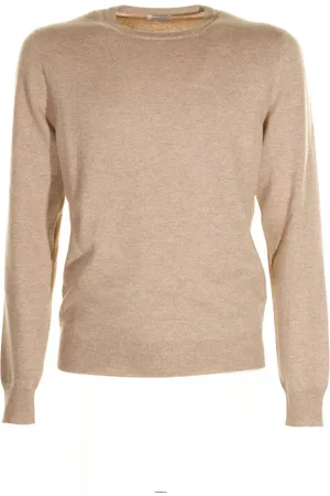 Malo Maglia girocollo beige in lana