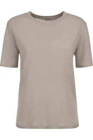 KANGRA CASHMERE T-shirt grigia in lino