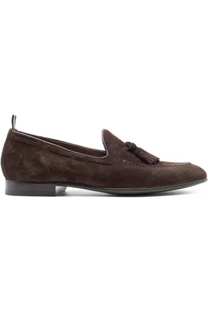 Green george Mocassino in suede sfoderato con nappine