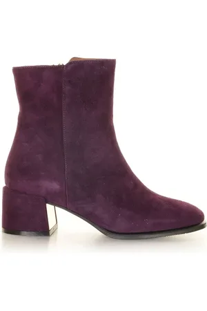 Evaluna Stivaletto in suede viola con zip