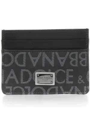 Dolce & Gabbana Portacarte grigio in pelle logato