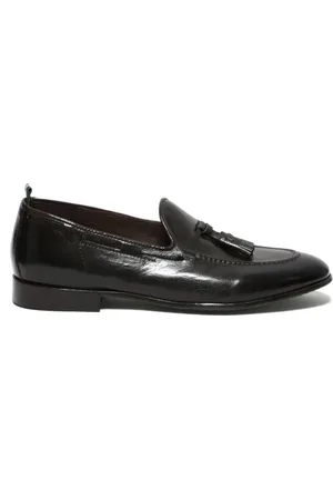 Green george Mocassino in pelle verde scuro con nappine