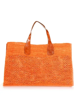 IBELIV Borsa a mano bicolore in rafia intrecciata