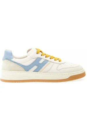 Hogan Sneakers basket pelle bianca azzurro