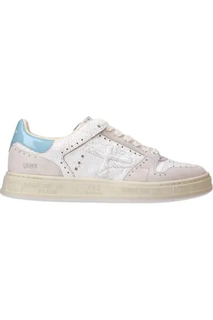 Premiata Sneakers Quind 6691 in pelle bianca e azzurra