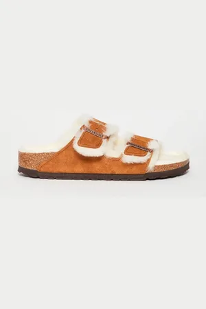 Birkenstock Sandalo Arizona in pelle scamosciata cuoio