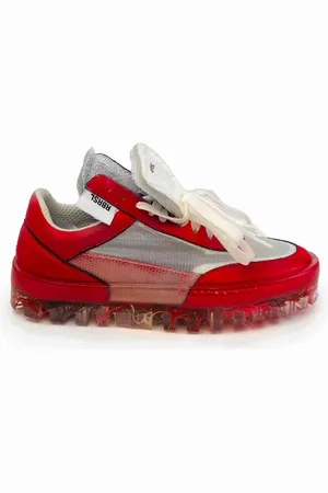 Rbrsl Bold sneaker rossa donna in pelle e tessuto tecnico