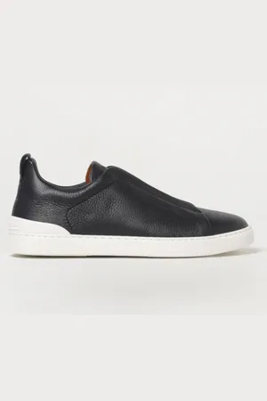 Ermenegildo Zegna TRIPLE STITCH LOW-TOP SNEAKERS IN NAVY