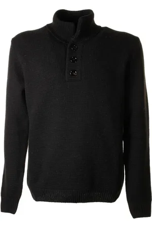 Dondup Maglia nera a collo alto con bottoni