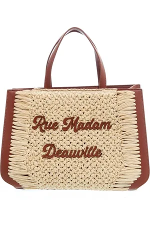 RUE MADAM Nassau XL pelle cuoio e raffia