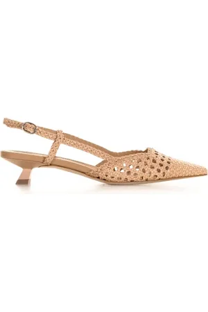 Chantal B Slingback nude in pelle intrecciata