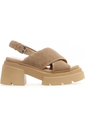 Elena Iachi Sandalo fondo gomma camoscio beige