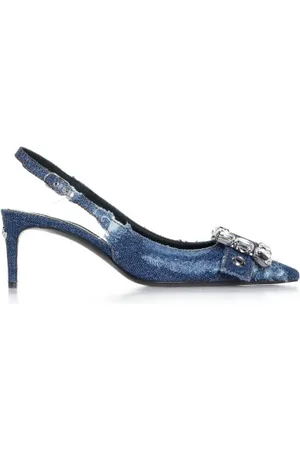 Dolce & Gabbana Sling back in denim patchwork