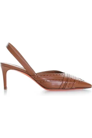 santoni Slingback tacco medio in pelle