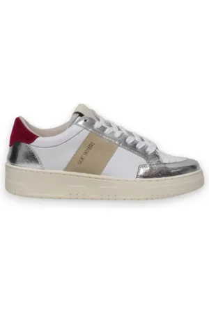 SAINT SNEAKERS Sneakers in pelle bianca e argento
