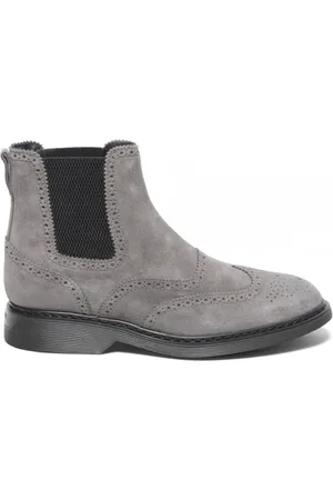 Hogan Stivaletto con elastici in suede grigio