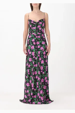 Chiara Ferragni ABITO IN RASO STAMPA ROSE
