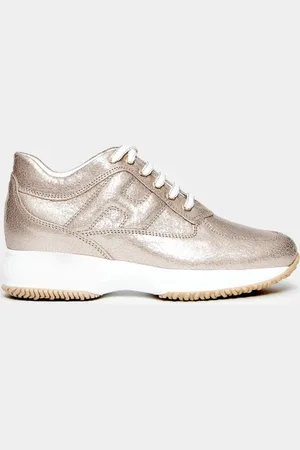 Hogan Sneaker INTERACTIVE pelle effetto craquelé platino