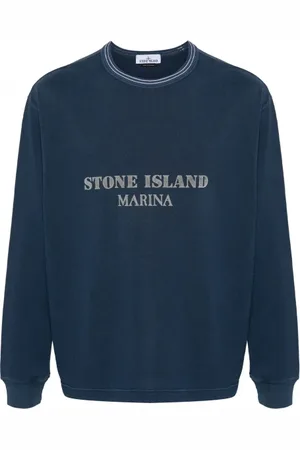 Stone Island Felpa girocollo con scritta logo