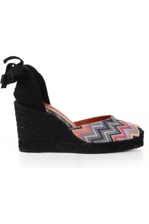 Missoni Espadrillas in tessuto chevron con zeppa e lacci alla caviglia
