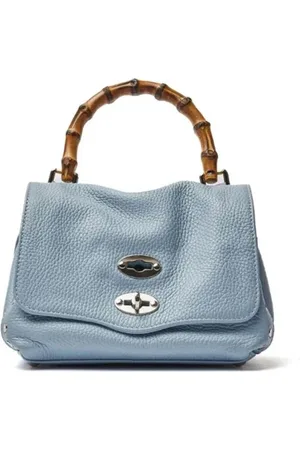 Zanellato Borsa POSTINA BAMBOO BABY in pelle azzurro