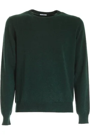 Malo Maglia girocollo verde in lana