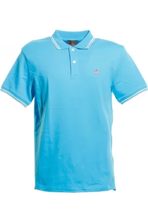 Peuterey Polo azzurra con logo a contrasto