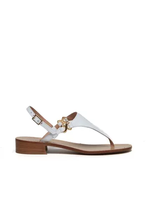 Paolo Ferrara Infradito 721 in pelle bianca