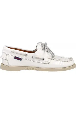 SEBAGO Mocassino vela dockside portland vernice bianca