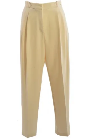 Elisabetta Franchi Pantalone PA013 in tessuto panna