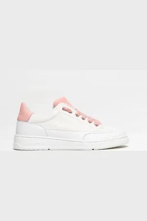 Candice Cooper Sneakers nappa bianca linguetta rosa