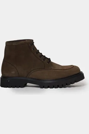 Oliaro Stivaletto legato verde con suola oversize in gomma eva ultralight