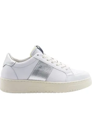 SAINT SNEAKERS Sneakers in pelle bianca e argento