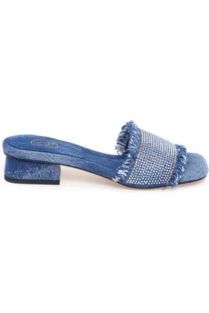 Ash Ciabattina in tessuto jeans e strass