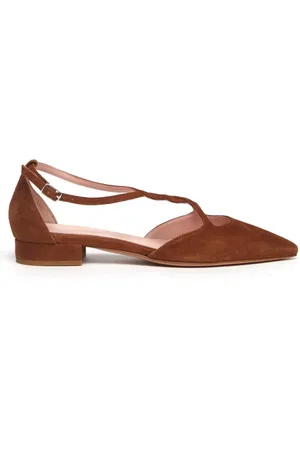 ANNA F. Ballerina 1718 in pelle scamosciata color cuoio