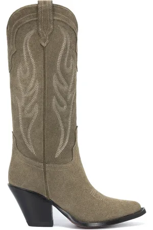 SONORA Stivale Texano Santa Fe stile cowboy in suede ricamato