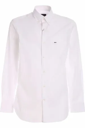 Paul & Shark ORGANIC COTTON POPELINE BIANCA CON DETTAGLIO LOGO