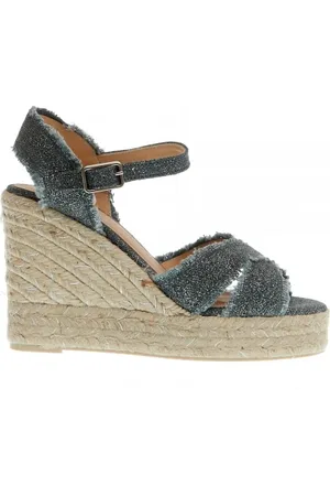 Castaner Espadrillas zeppa 110 mm incrocio tessuto grigio