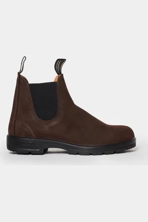 Blundstone Stivaletto in nabuck marrone con elastici laterali neri