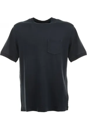 Circolo T-shirt nera con taschino
