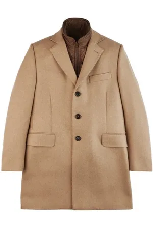 FAY Cappotto in lana e cashmere beige